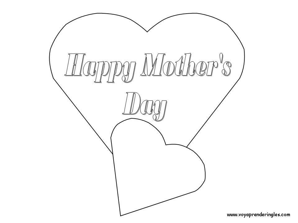 Happy Mother's Day - Hearts - Dibujos día Madre en Inglés