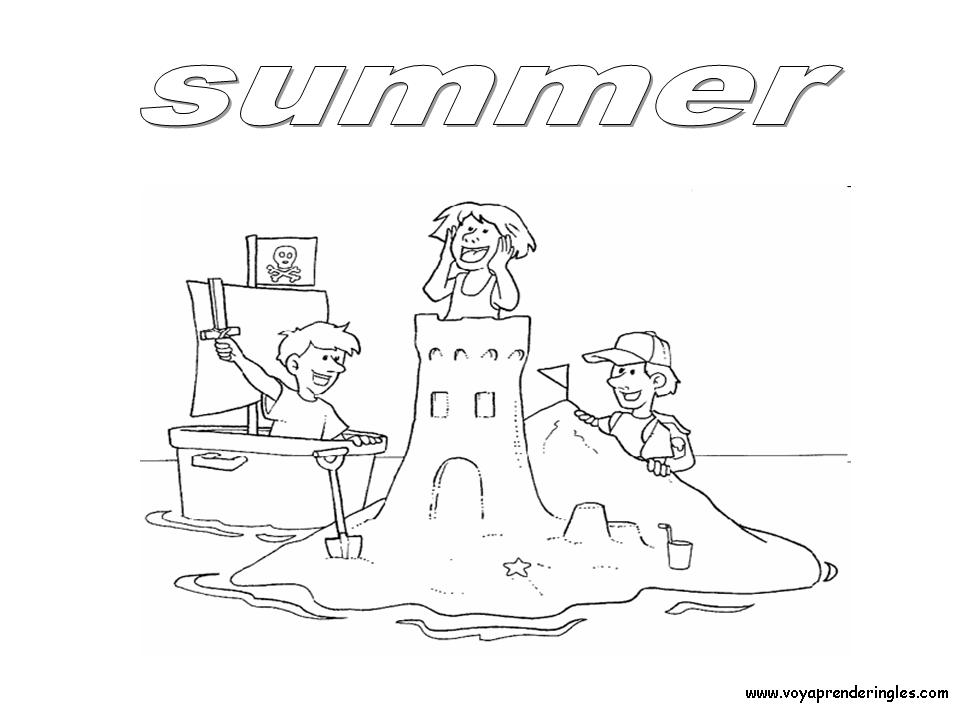 Summer - Dibujos Estaciones del Año en Inglés