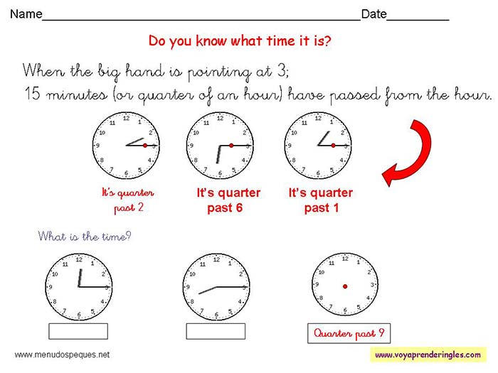 Worksheets The Clock 11 - Fichas Infantiles en Inglés el Reloj
