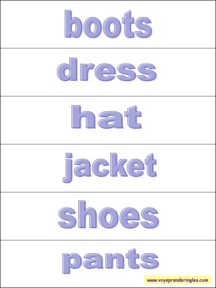 11 clothes prendas vestir
