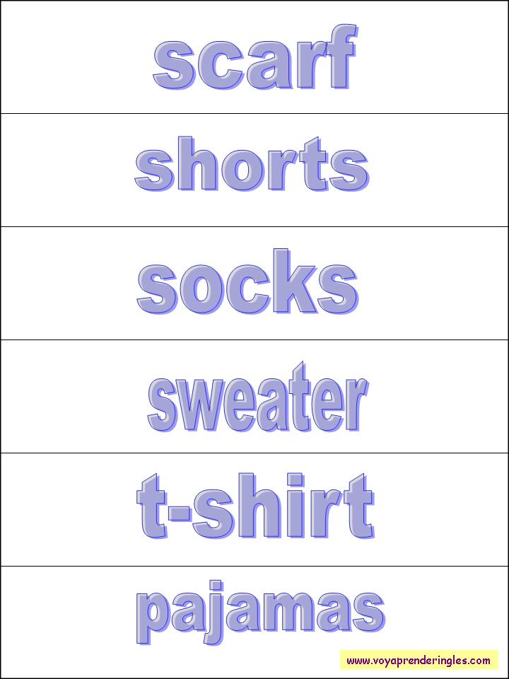 12 clothes prendas vestir