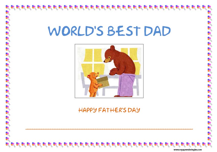 Diplomas Día del Padre en Inglés - Father's Day Certificate - Voy Aprender  Inglés