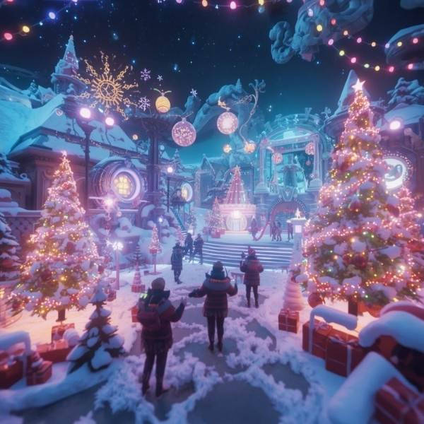 Metaverse Christmas, virtual festive experiences, immersive holiday tech