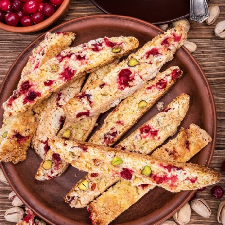 Pistachio and cranberry biscotti Recipe