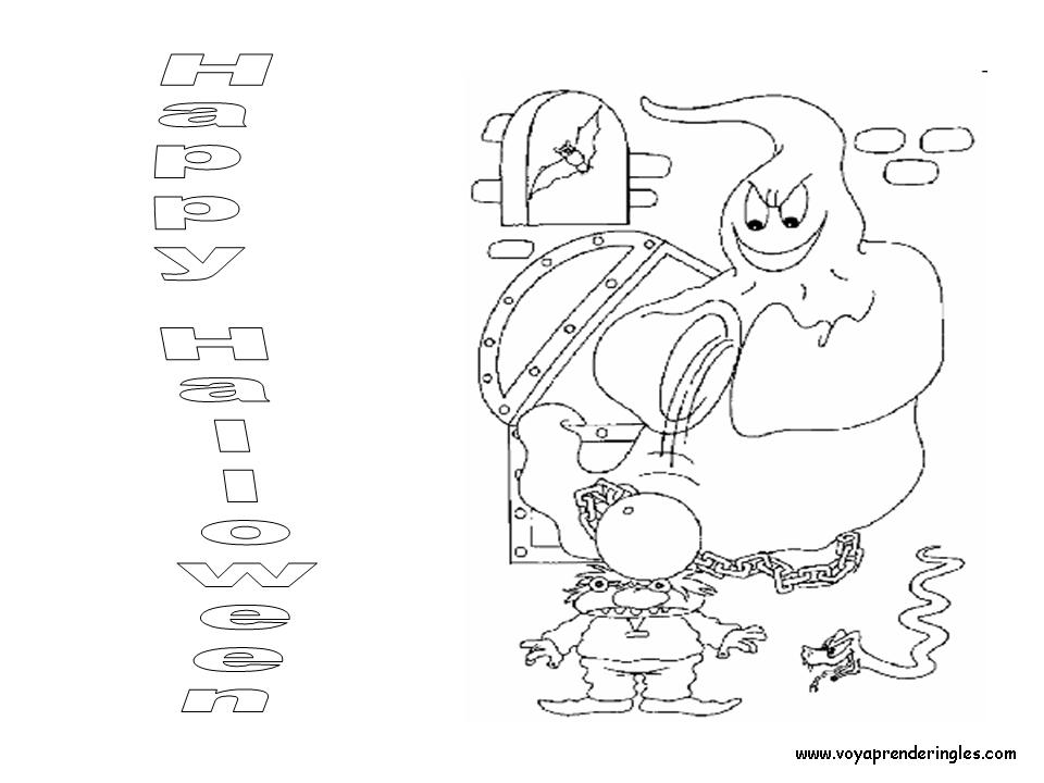 Happy Halloween - Ghost - Dibujos Halloween en Inglés