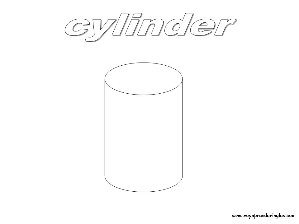 Cylinder - Dibujos Formas Geométricas para Colorear en Inglés