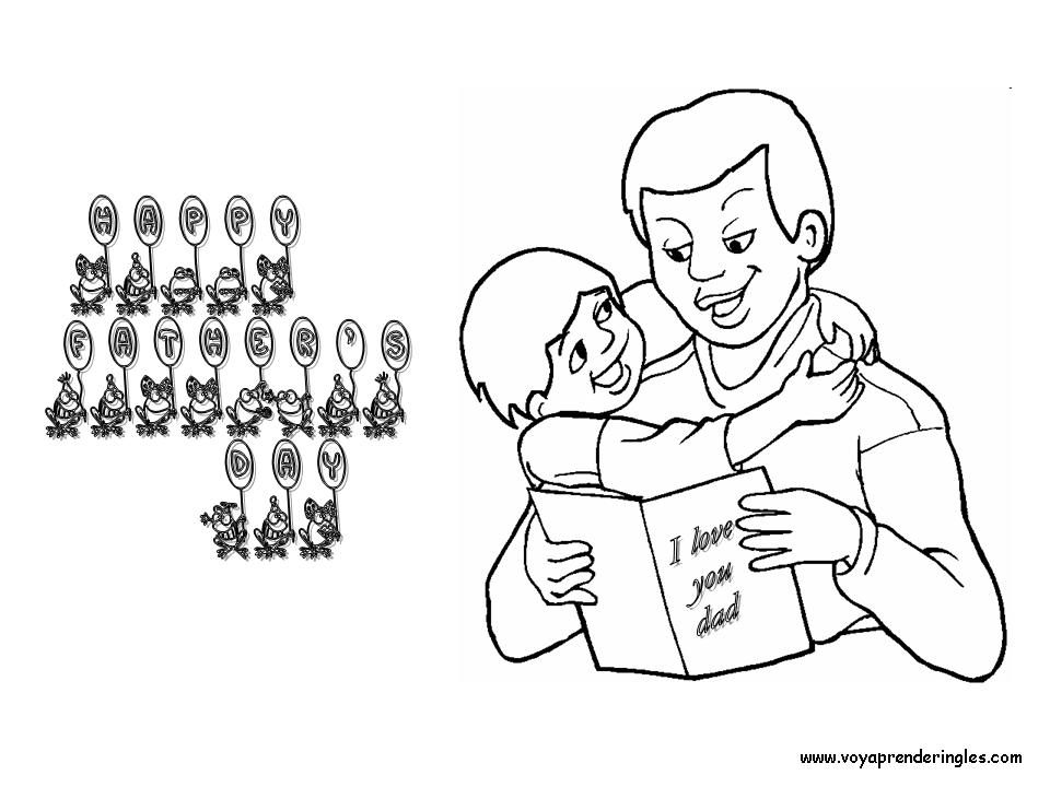 Láminas para Colorear en Inglés Día del padre