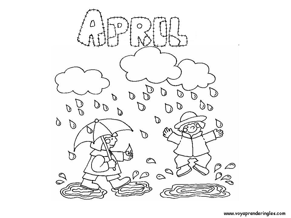 April - Dibujos Profesiones para Colorear en Inglés