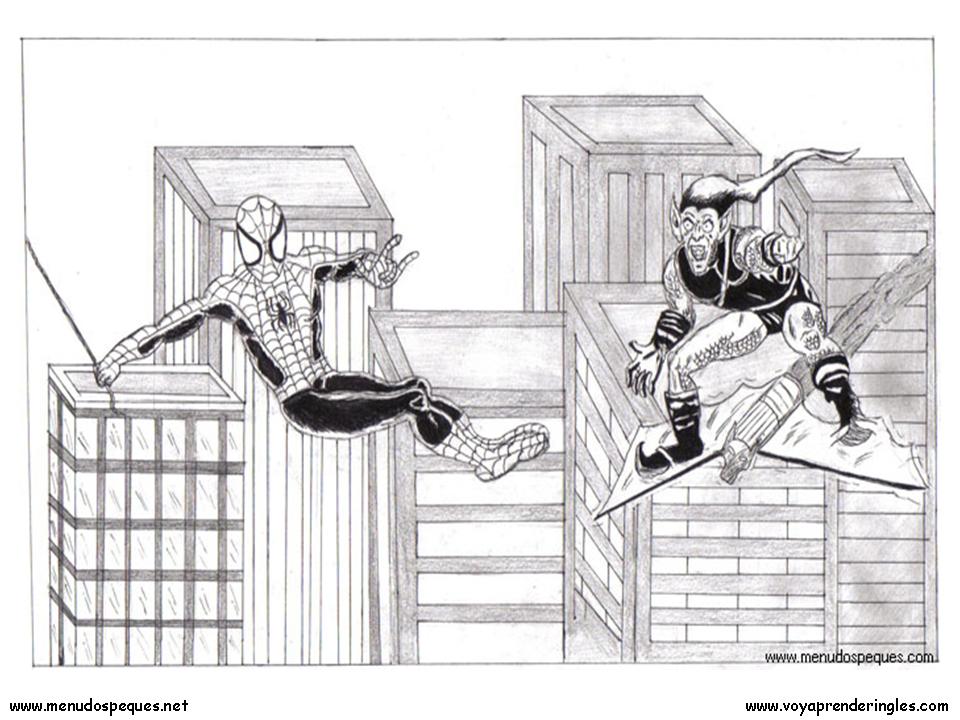 Spiderman 07 - Dibujos Spiderman para Colorear en Inglés