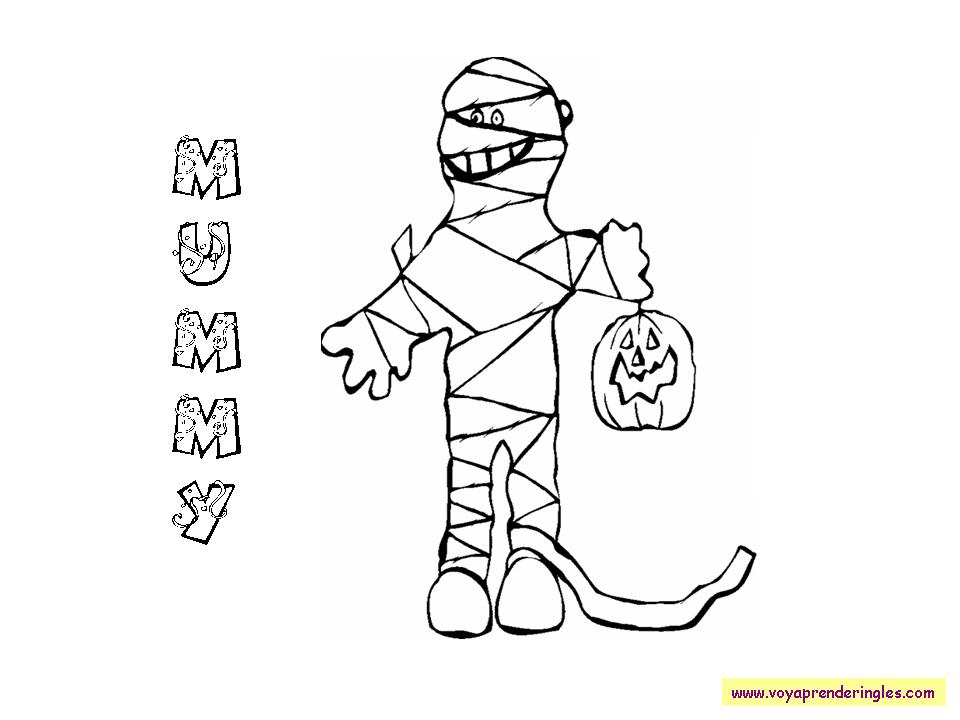 Láminas para Colorear en Inglés Halloween