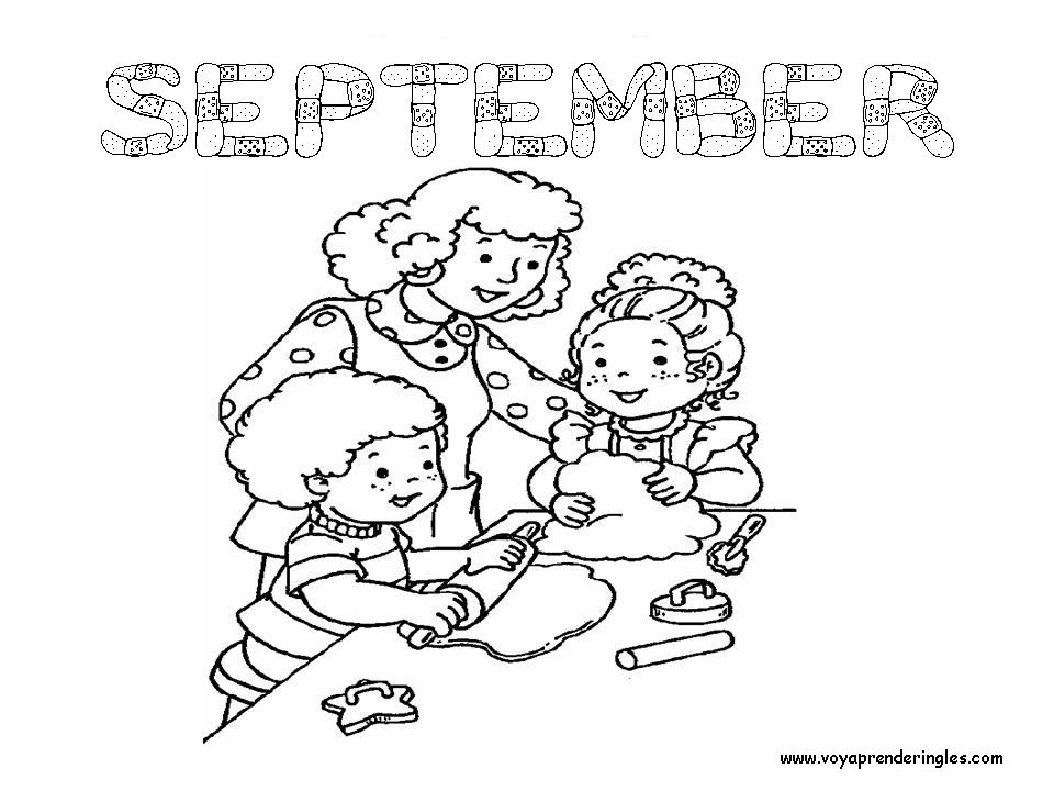 September - Dibujos Meses del año para Colorear en Inglés - Voy Aprender  Inglés