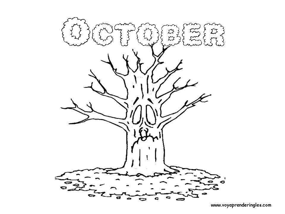 October - Dibujos Meses del año para Colorear en Inglés - Voy Aprender  Inglés