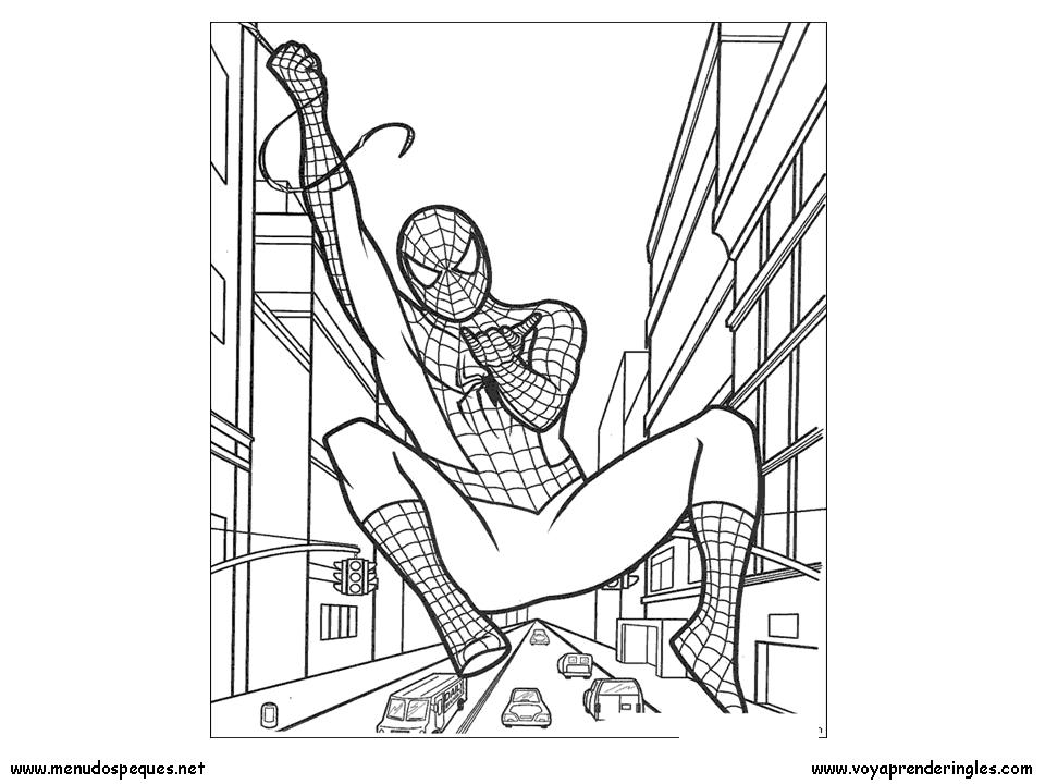 Spiderman 10 - Dibujos Spiderman para Colorear en Inglés