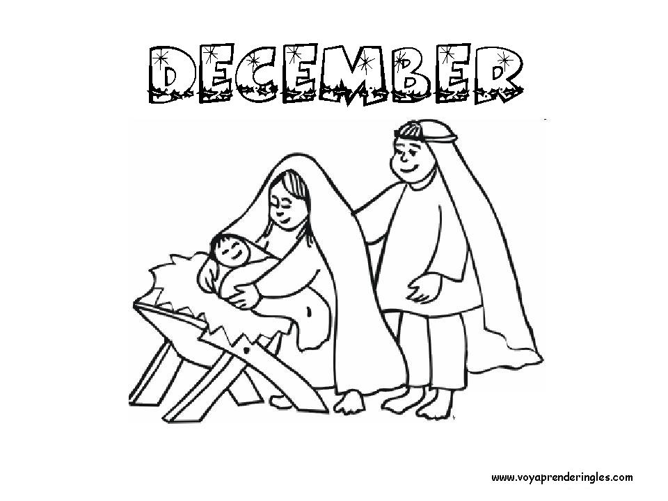 December - Dibujos Profesiones para Colorear en Inglés