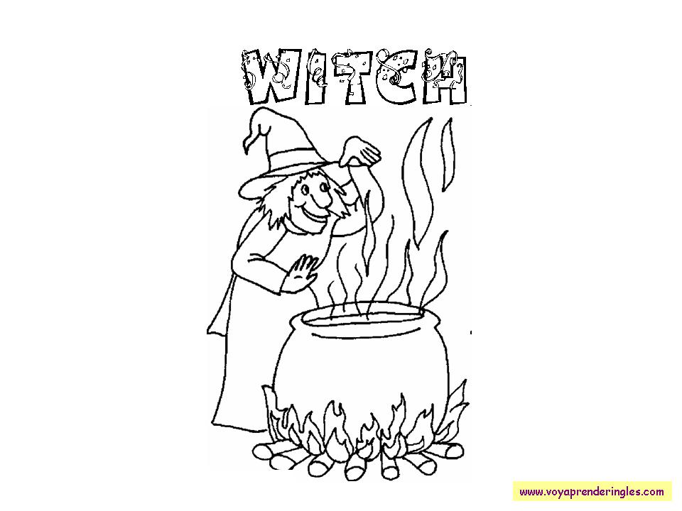 Witch - Dibujos Halloween en Inglés
