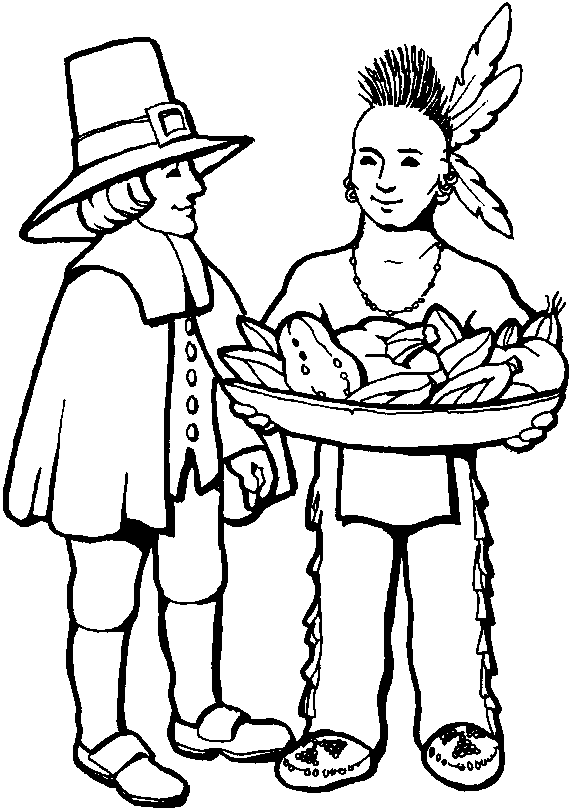 Thanksgiving 01 - Dibujos Acción de Gracias Colorear en Inglés