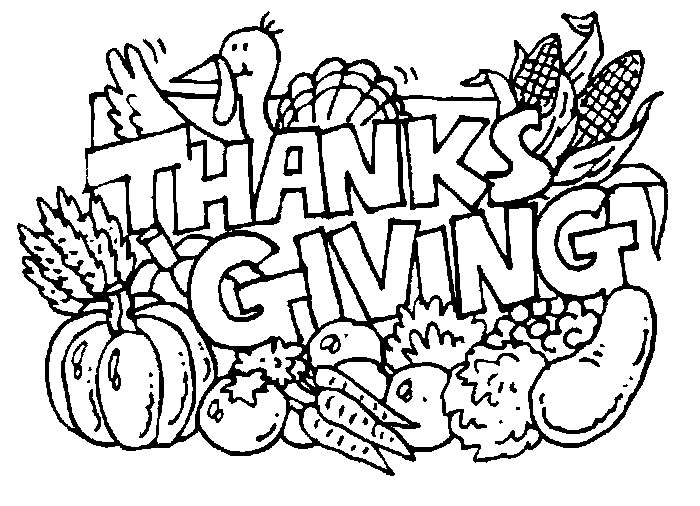 Thanksgiving 02 - Dibujos Acción de Gracias Colorear en Inglés