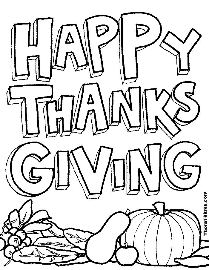 Thanksgiving 03 - Dibujos Acción de Gracias Colorear en Inglés