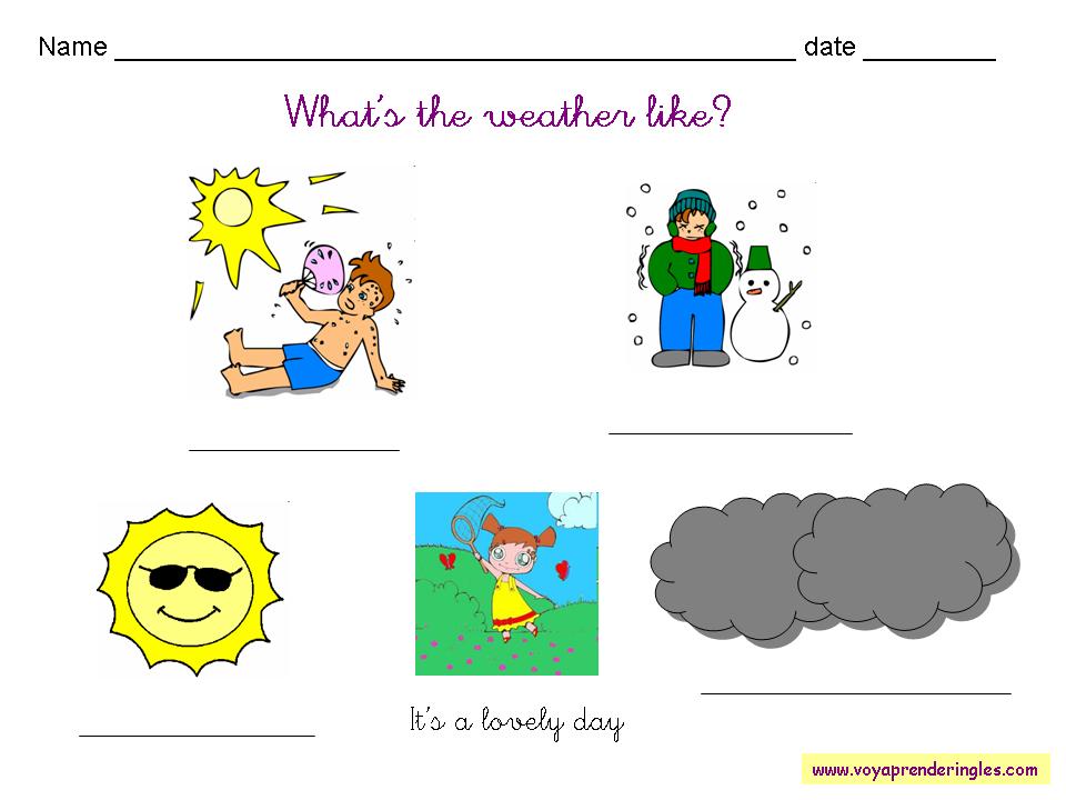 Worksheets Weather 01 - Fichas en Inglés el Clima