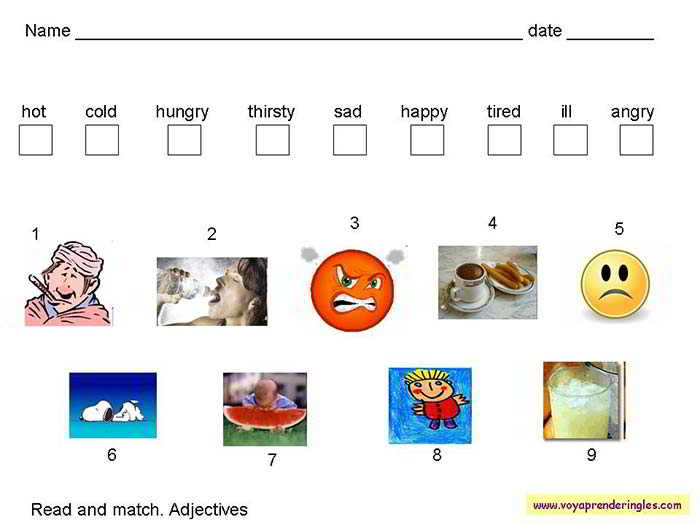 Worksheets Adjectives 02 - Fichas Infantiles en Inglés Adjetivos