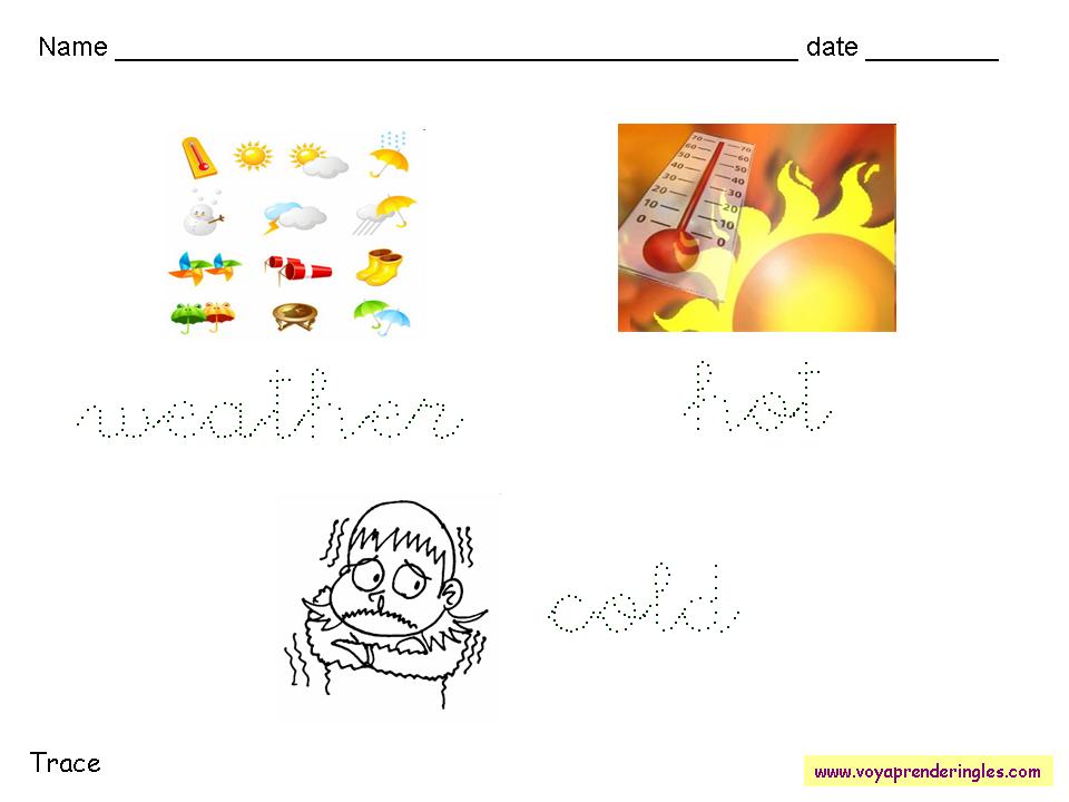 Worksheets Weather 03 - Fichas en Inglés el Clima