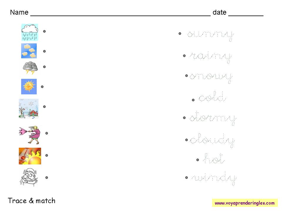 Worksheets Weather 04 - Fichas en Inglés el Clima