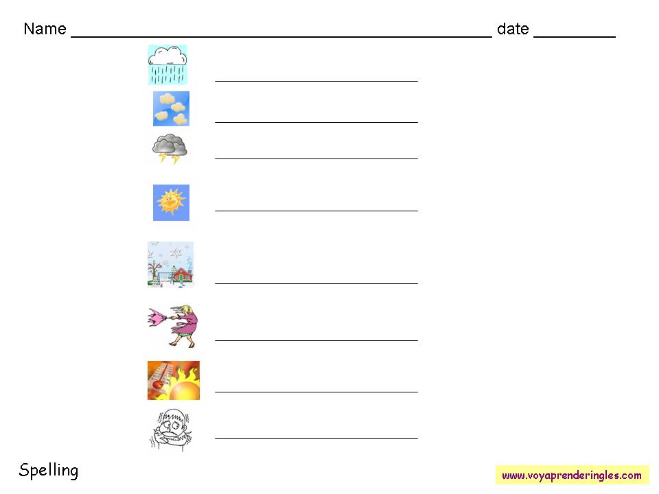 Worksheets Weather 05 - Fichas en Inglés el Clima
