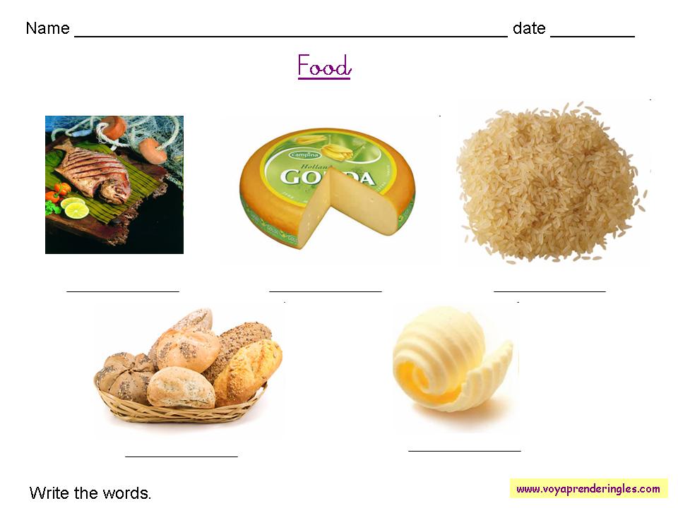 Worksheets Food 06 - Fichas en Inglés Alimentos