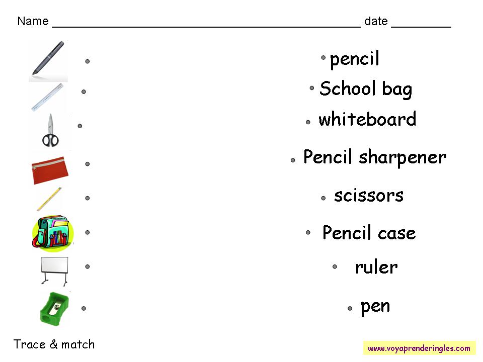 Worksheets School 06 - Fichas el Colegio en Inglés