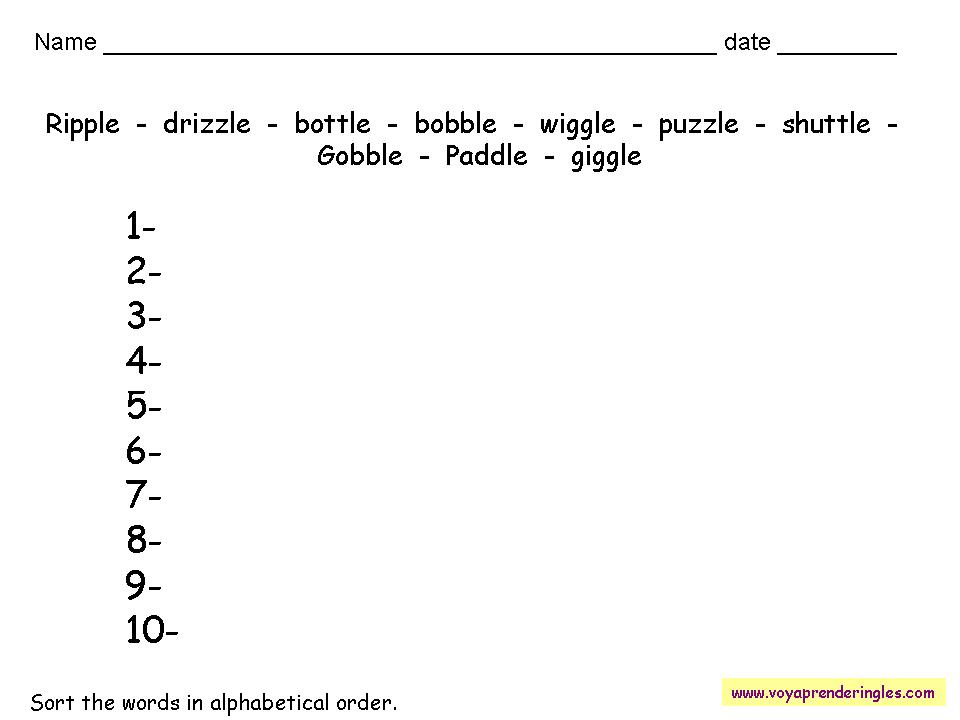 Worksheets Vocabulary 06 - Fichas en Inglés Vocabulario