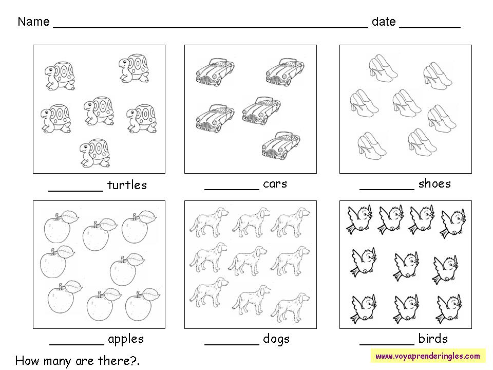 Worksheets Numbers 07 - Fichas en Inglés los Números