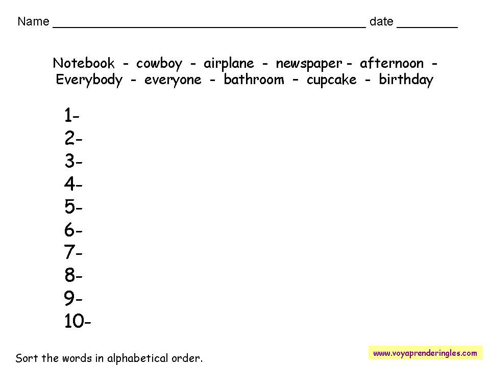 Worksheets Vocabulary 07 - Fichas en Inglés Vocabulario