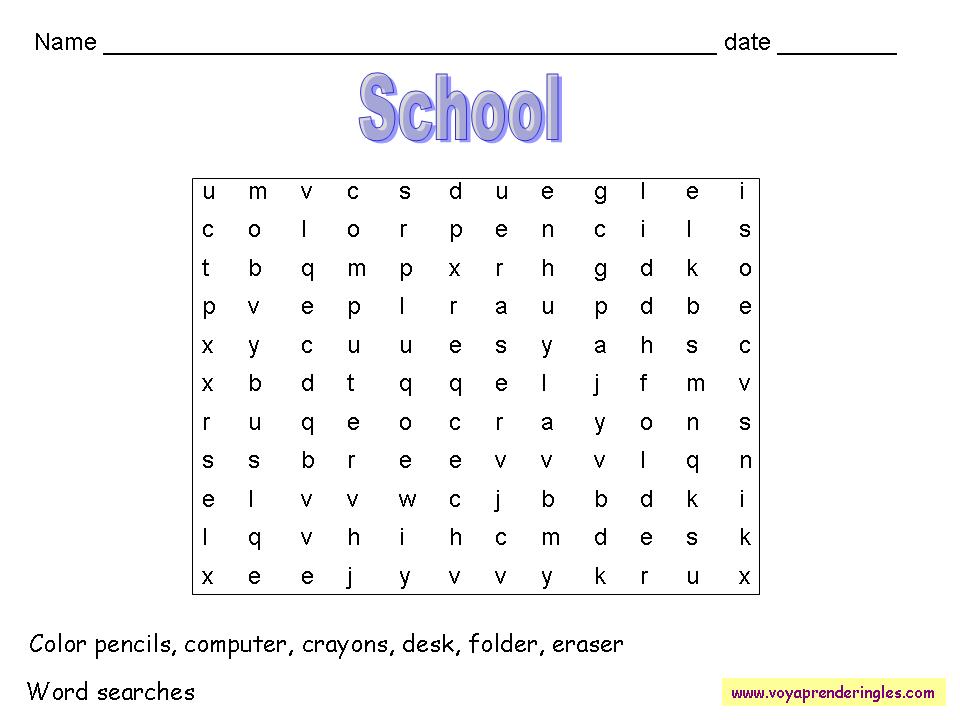 Sopas de Letras en Inglés