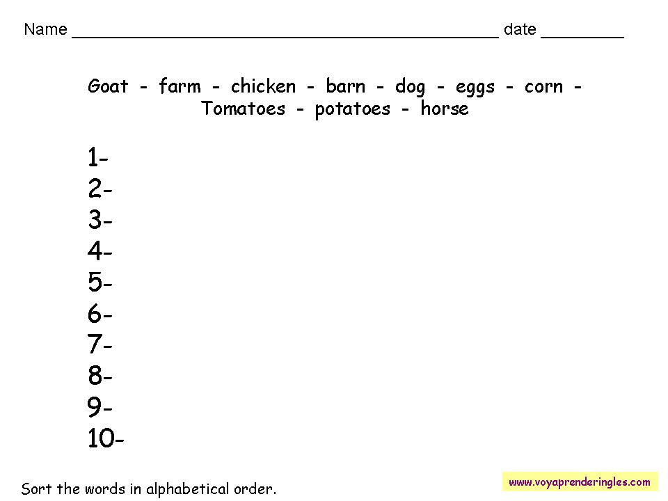 Worksheets Vocabulary 08 - Fichas en Inglés Vocabulario