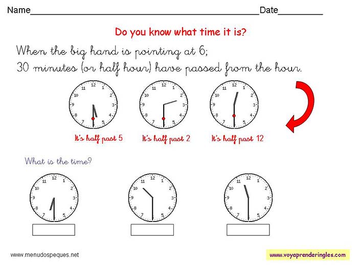 Worksheets The Clock 10 - Fichas Infantiles en Inglés el Reloj