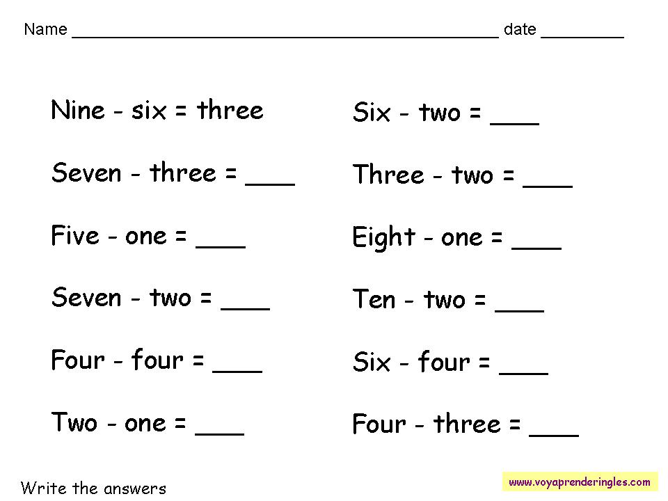 Worksheets Numbers 10 - Fichas en Inglés los Números