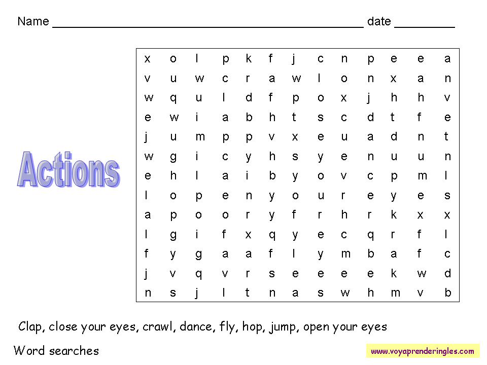 Sopas de Letras en Inglés