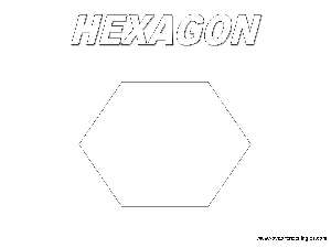 Hexagon - Dibujos Formas geométricas para Colorear en Inglés