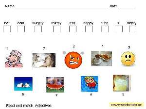 Worksheets Adjectives 02 - Fichas Infantiles en Inglés Adjetivos