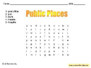 Public Places 02 - Fichas Infantiles en Inglés la Ciudad