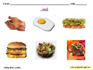 Worksheets Food 05 - Fichas en Inglés Alimentos