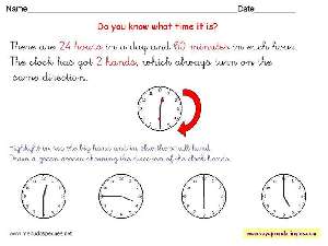 Worksheets The Clock 06 - Fichas Infantiles en Inglés el Reloj