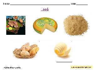 Worksheets Food 06 - Fichas en Inglés Alimentos