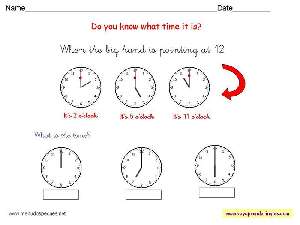 Worksheets The Clock 09 - Fichas Infantiles en Inglés el Reloj