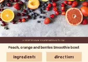 smoothie bowl peach orange berries