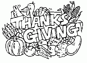 Thanksgiving 02 - Dibujos Acción de Gracias Colorear en Inglés