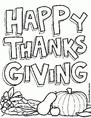 Thanksgiving 03 - Dibujos Acción de Gracias Colorear en Inglés
